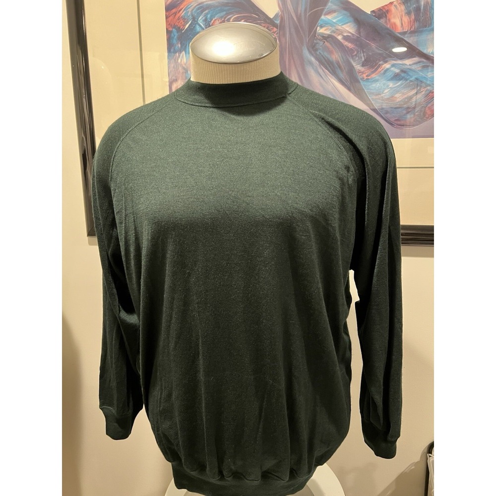 $495.00 Fred Hayman Beverly Hills Mens Dk Green  Mock Neck  Sweater Size 3XL